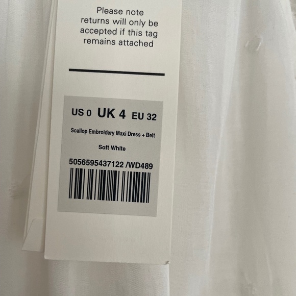 ME + EM Scallop Embroidery White Maxi Dress + Belt 0 - Picture 13 of 15